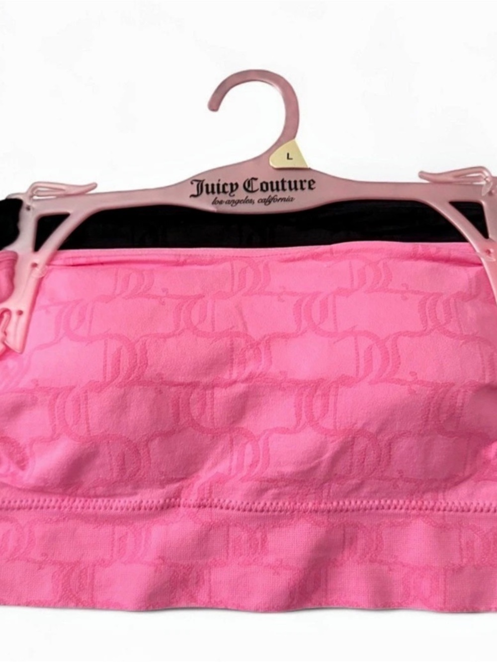 Juicy Couture Velour Tube Top Pink & Black Large